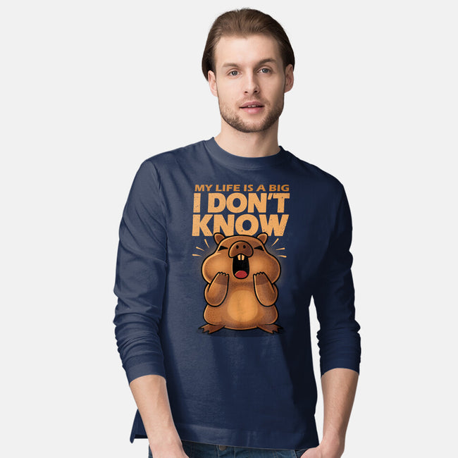 Confused Capybara-Mens-Long Sleeved-Tee-erion_designs