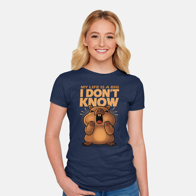 Confused Capybara-Womens-Fitted-Tee-erion_designs