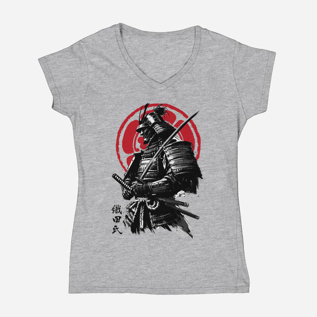 Samurai Clan Oda-Womens-V-Neck-Tee-DrMonekers