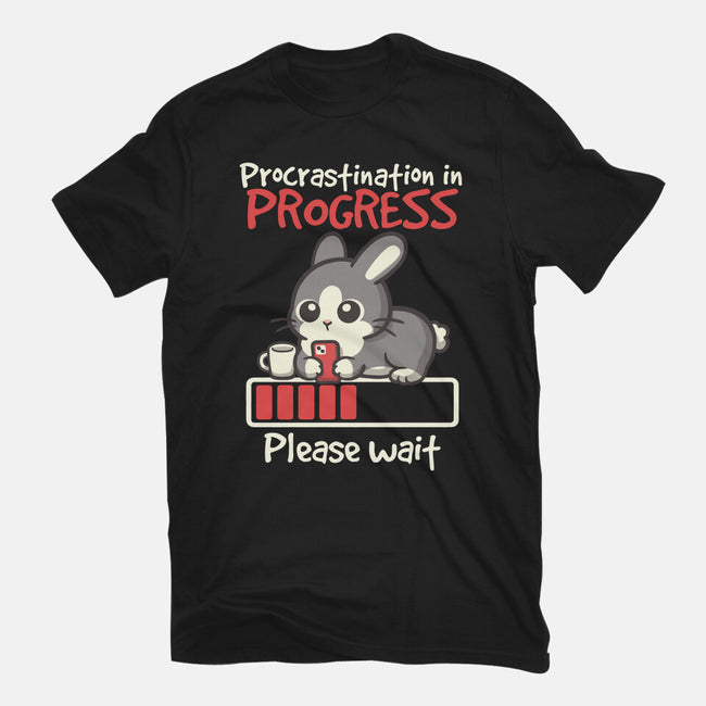 Bunny Procrastination In Progress-Mens-Basic-Tee-NemiMakeit