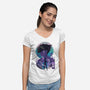 Dark Dragon-Womens-V-Neck-Tee-dandingeroz