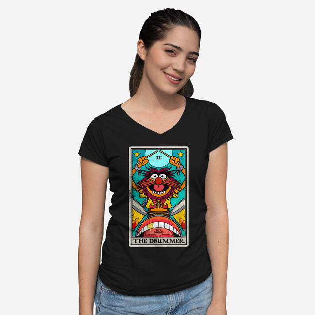 The Drummer-Womens-V-Neck-Tee-drbutler