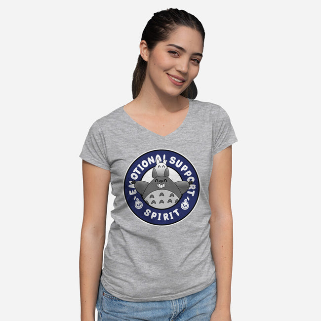 Emotional Support Spirit-Womens-V-Neck-Tee-Tri haryadi