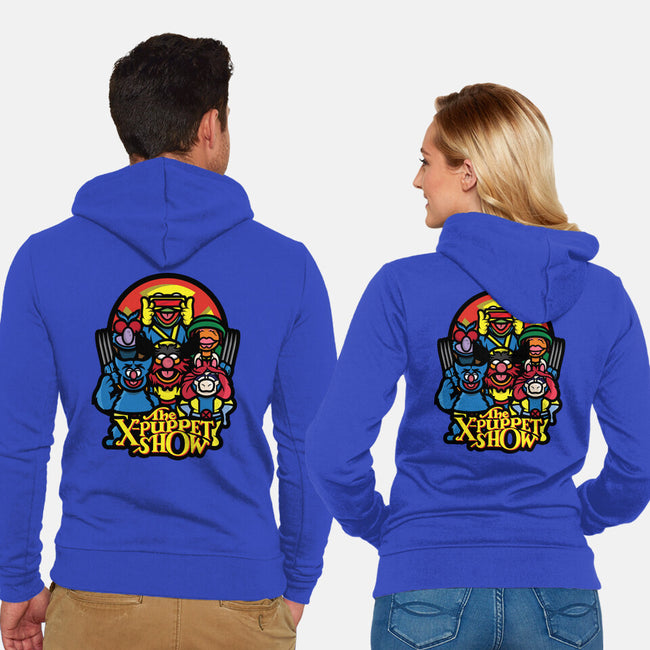 The X-Puppet Show-Unisex-Zip-Up-Sweatshirt-jrberger