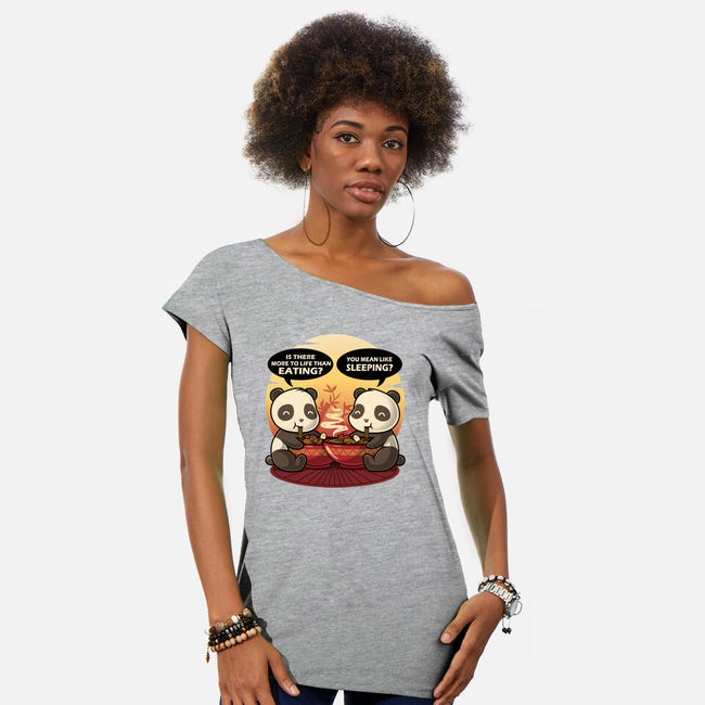 Panda Life-Womens-Off Shoulder-Tee-erion_designs