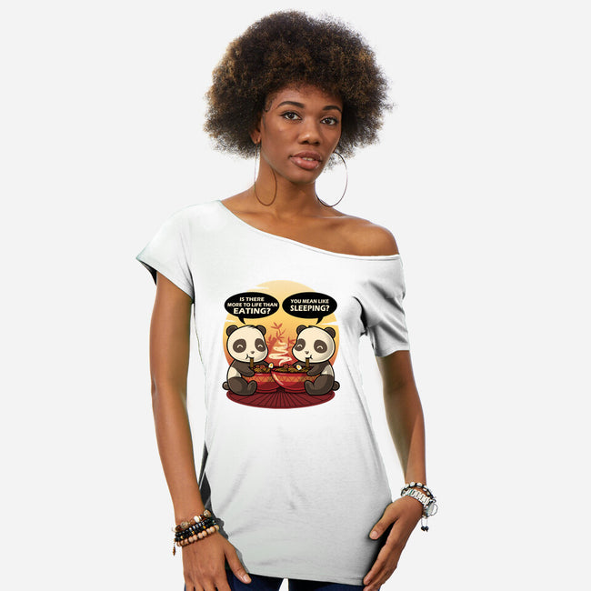 Panda Life-Womens-Off Shoulder-Tee-erion_designs