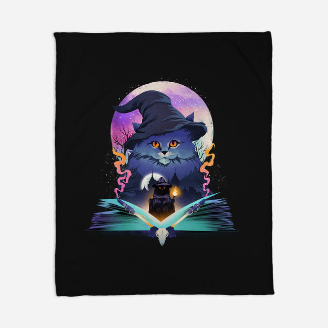 Book Of Cat Wizard-None-Fleece-Blanket-dandingeroz