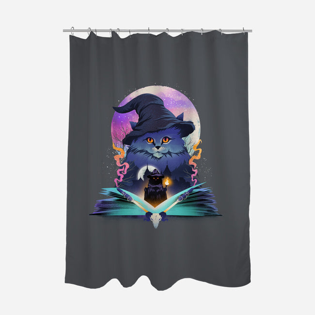 Book Of Cat Wizard-None-Polyester-Shower Curtain-dandingeroz