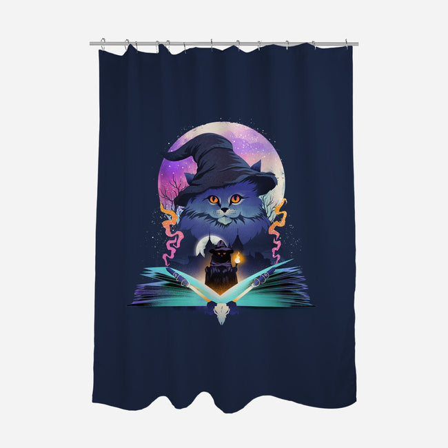 Book Of Cat Wizard-None-Polyester-Shower Curtain-dandingeroz