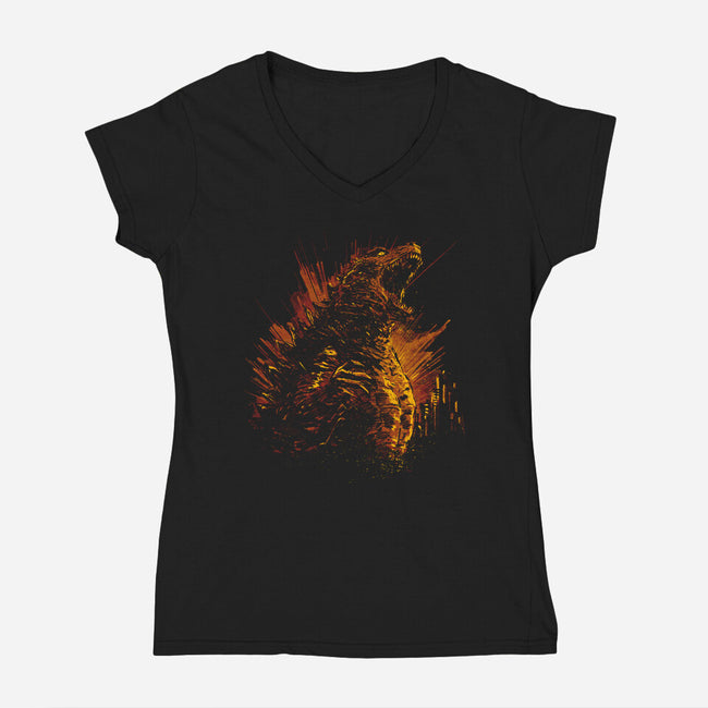 Unleash Destruction-Womens-V-Neck-Tee-kharmazero