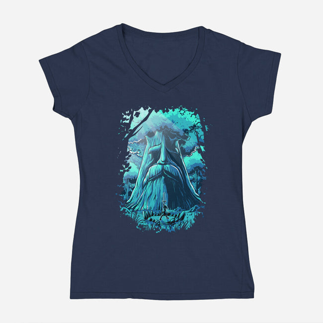 Hyrule Forest Hero-Womens-V-Neck-Tee-Diego Oliver