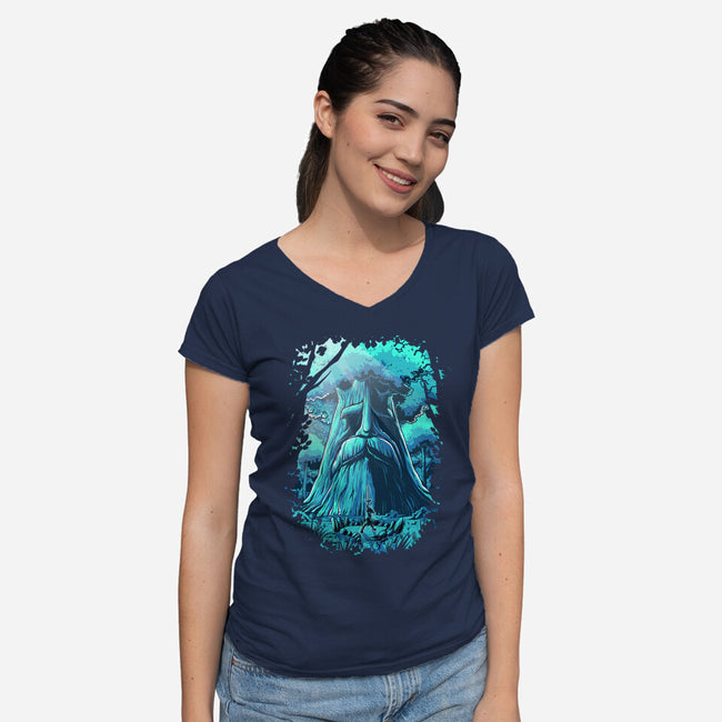 Hyrule Forest Hero-Womens-V-Neck-Tee-Diego Oliver