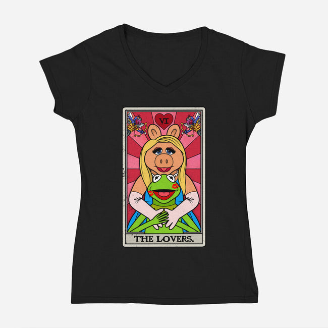 Muppet Lovers-Womens-V-Neck-Tee-drbutler