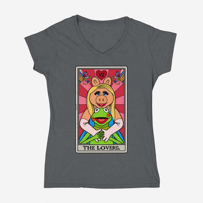 Muppet Lovers-Womens-V-Neck-Tee-drbutler