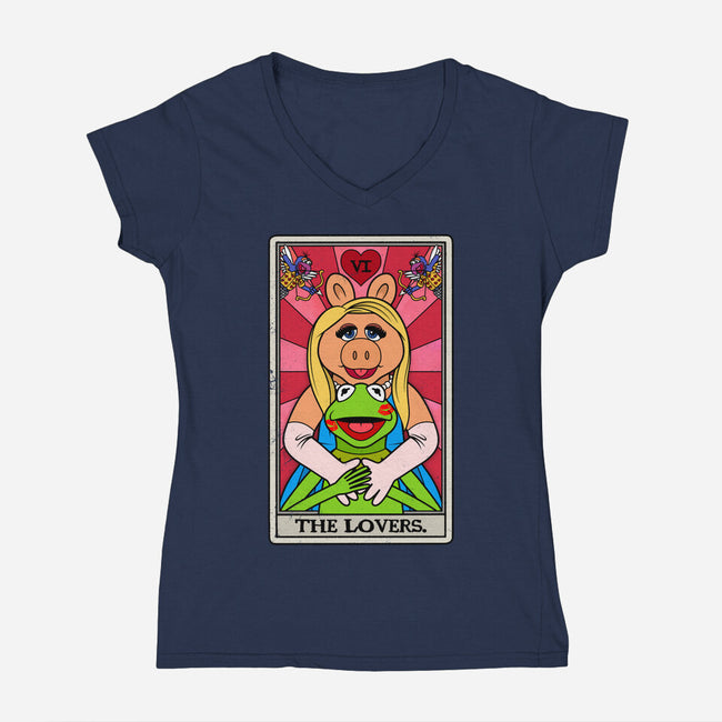 Muppet Lovers-Womens-V-Neck-Tee-drbutler