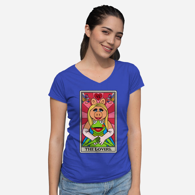 Muppet Lovers-Womens-V-Neck-Tee-drbutler