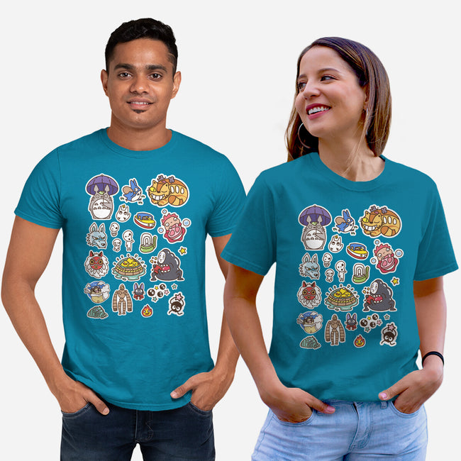 Ghibli Cuties-Unisex-Basic-Tee-demonigote