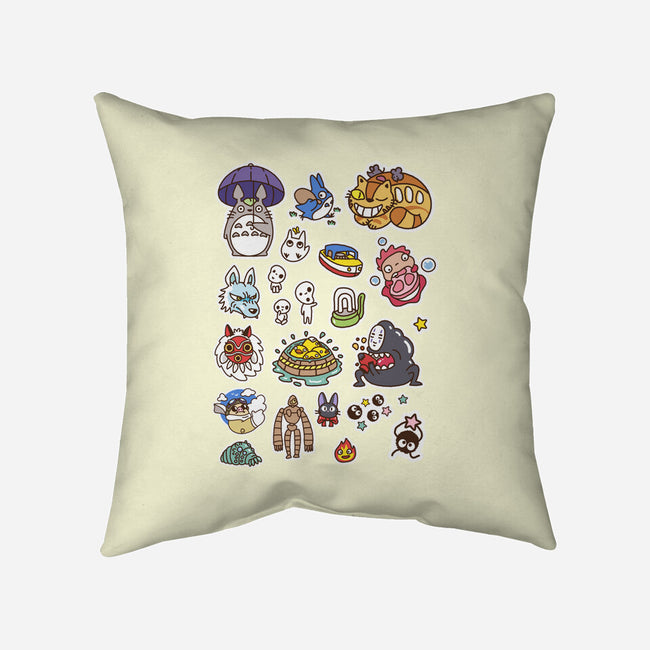 Ghibli Cuties-None-Non-Removable Cover w Insert-Throw Pillow-demonigote