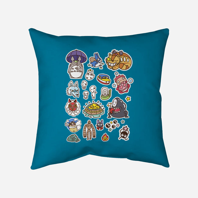 Ghibli Cuties-None-Non-Removable Cover w Insert-Throw Pillow-demonigote