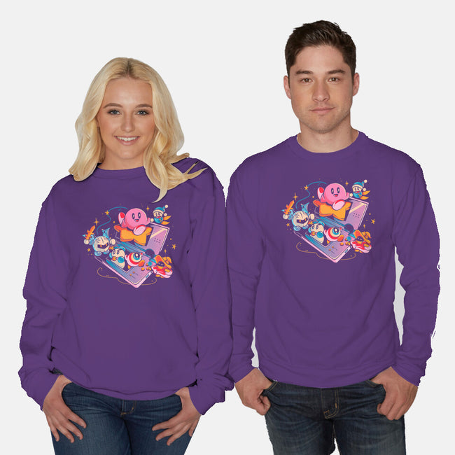 Pink Blob Game-Unisex-Crew Neck-Sweatshirt-Arigatees