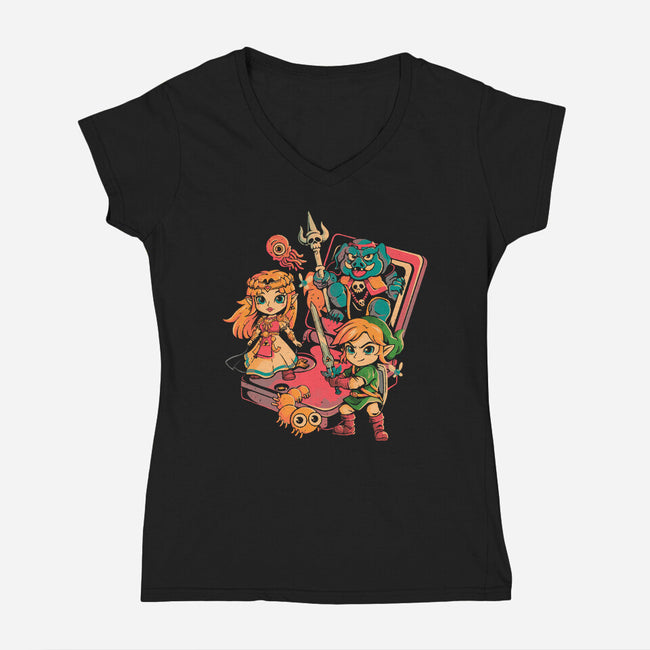 Brave Game-Womens-V-Neck-Tee-Arigatees