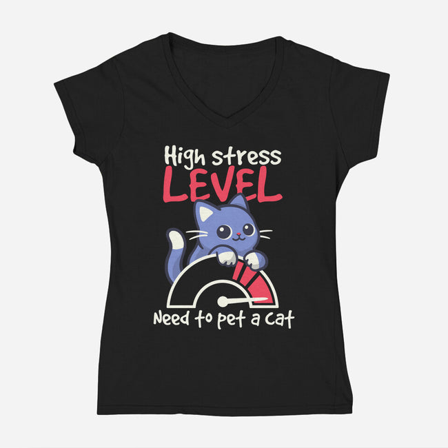 Need To Pet A Cat-Womens-V-Neck-Tee-NemiMakeit