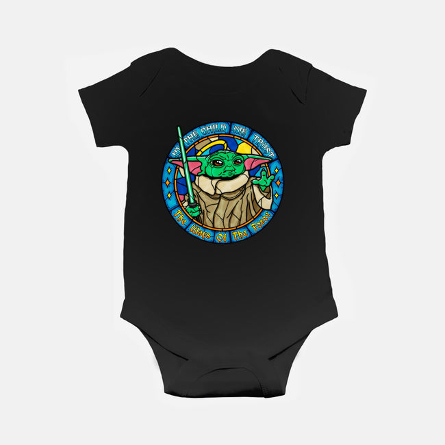 In The Child We Trust-Baby-Basic-Onesie-Getsousa!