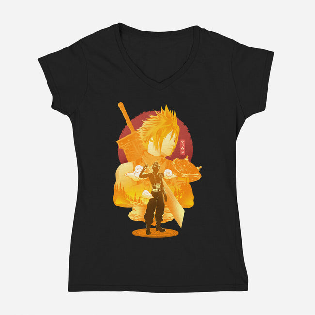 Omnislash Soldier-Womens-V-Neck-Tee-hypertwenty