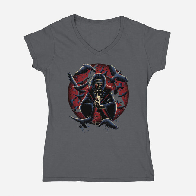 Wheel Eye Ninja-Womens-V-Neck-Tee-rmatix