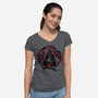 Wheel Eye Ninja-Womens-V-Neck-Tee-rmatix