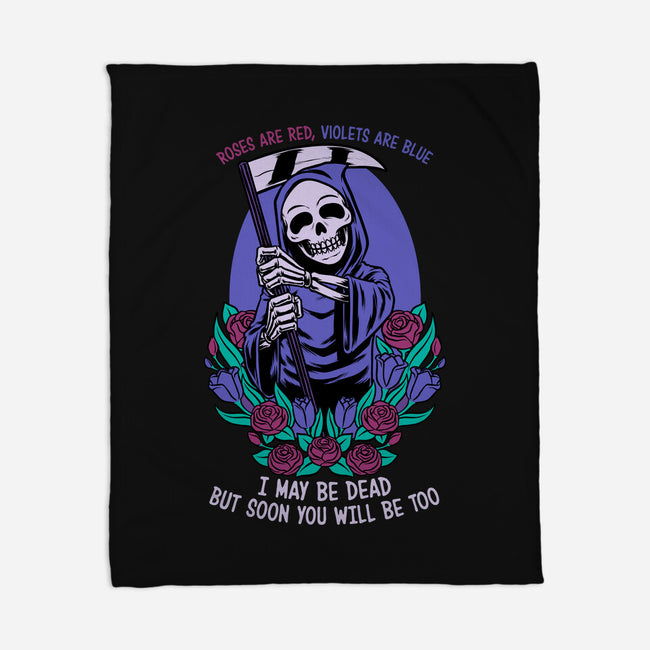 Death Flowers Poem-None-Fleece-Blanket-Studio Mootant