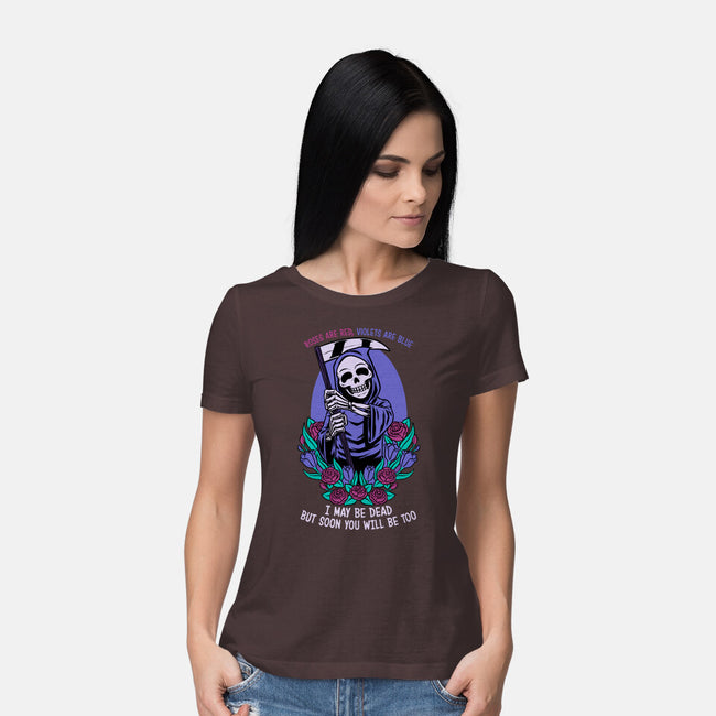 Death Flowers Poem-Womens-Basic-Tee-Studio Mootant