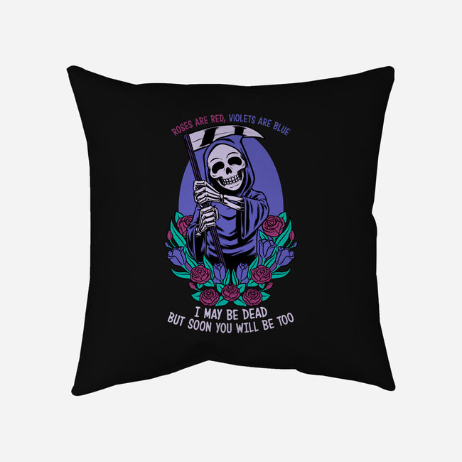 Death Flowers Poem-None-Removable Cover w Insert-Throw Pillow-Studio Mootant