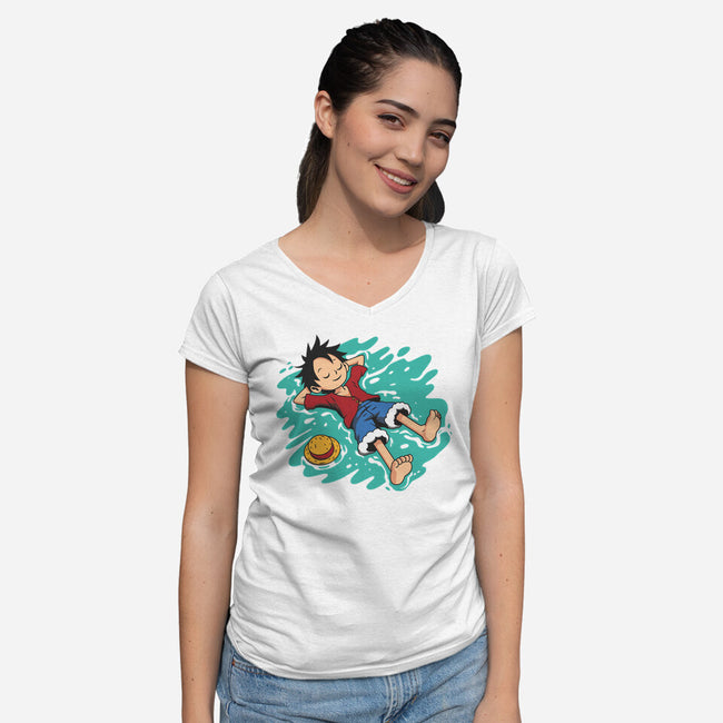 Pirate's Rest-Womens-V-Neck-Tee-Astoumix