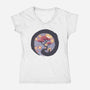 Sumie Starry Night Cat-Womens-V-Neck-Tee-tobefonseca