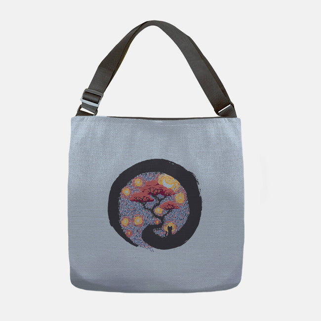 Sumie Starry Night Cat-None-Adjustable Tote-Bag-tobefonseca