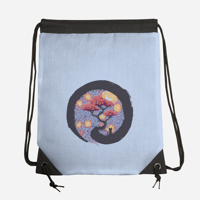 Sumie Starry Night Cat-None-Drawstring-Bag-tobefonseca