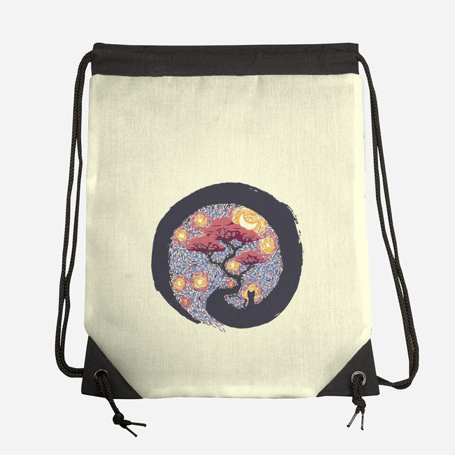 Sumie Starry Night Cat-None-Drawstring-Bag-tobefonseca