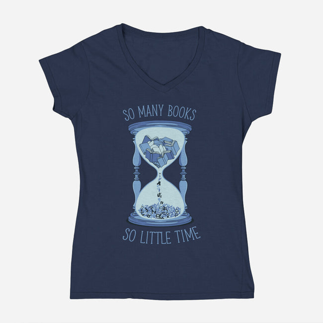 So Many Books So Little Time-Womens-V-Neck-Tee-tobefonseca