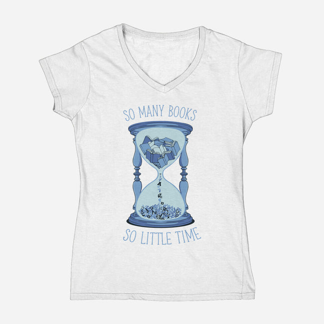 So Many Books So Little Time-Womens-V-Neck-Tee-tobefonseca