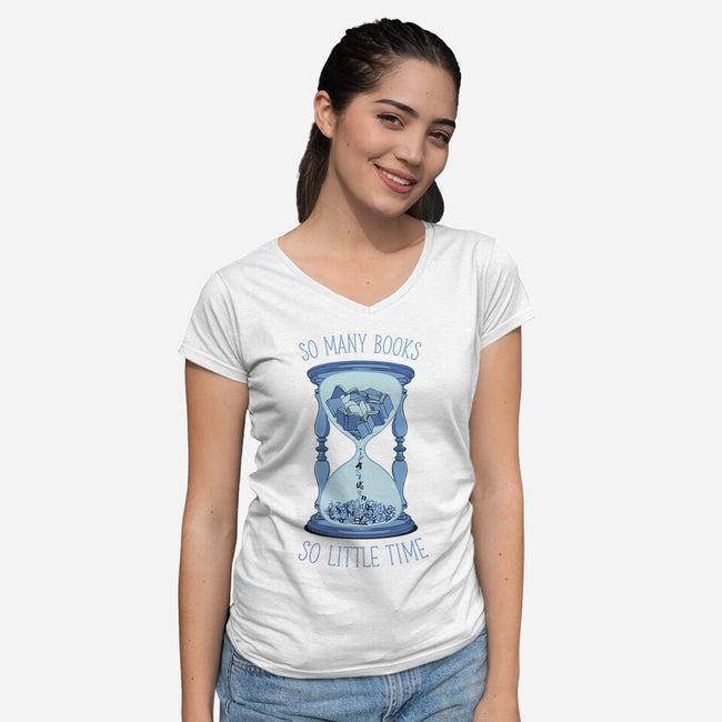 So Many Books So Little Time-Womens-V-Neck-Tee-tobefonseca