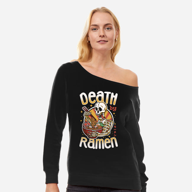 Death By Ramen-Womens-Off Shoulder-Sweatshirt-Olipop