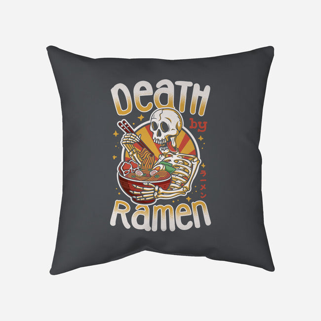 Death By Ramen-None-Removable Cover-Throw Pillow-Olipop