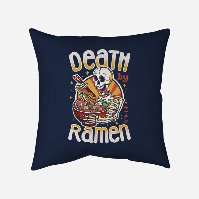 Death By Ramen-None-Removable Cover-Throw Pillow-Olipop