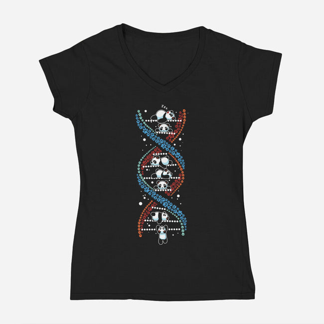 Panda's DNA-Womens-V-Neck-Tee-erion_designs