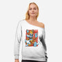 Mecha Orange Fox-Womens-Off Shoulder-Sweatshirt-Astrobot Invention