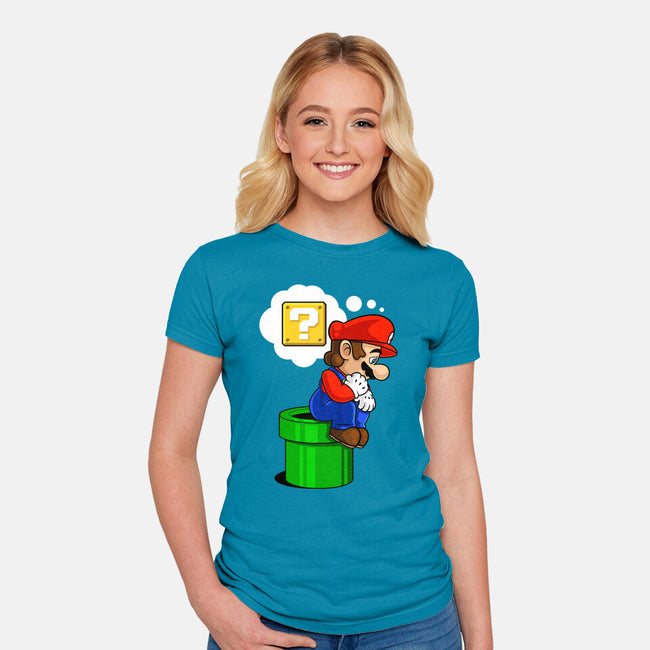 The Thinking Plumber-Womens-Fitted-Tee-demonigote