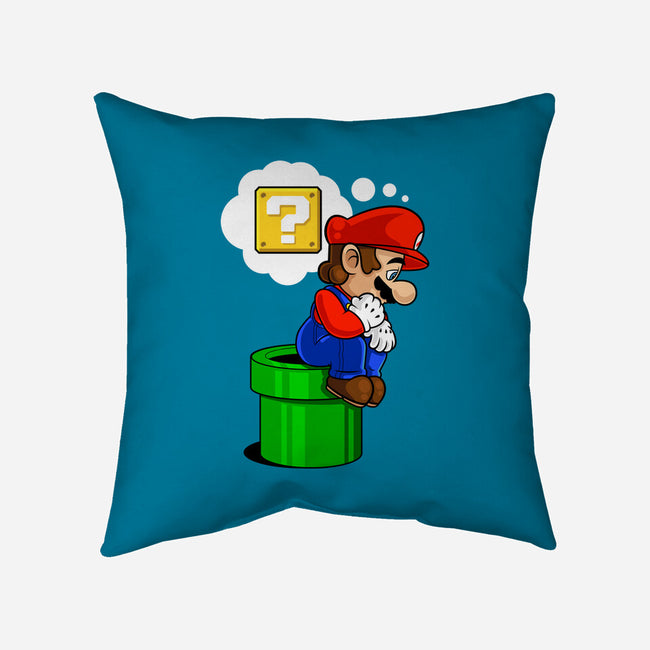The Thinking Plumber-None-Removable Cover-Throw Pillow-demonigote