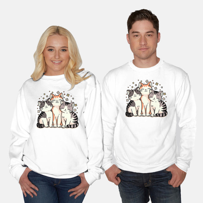 Purrfect Trio-Unisex-Crew Neck-Sweatshirt-fanfreak1