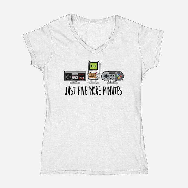 Just Five More Minutes-Womens-V-Neck-Tee-Melonseta